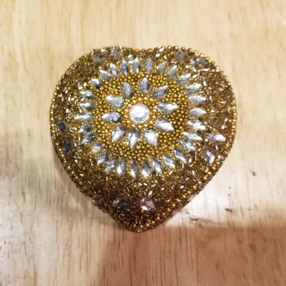 Handcrafted Bedazzled 2 In 1 Heart Shaped candle & jewelry box